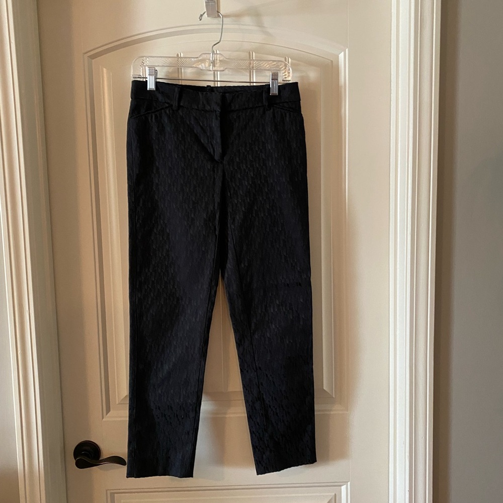 White House Black Market black jacquard slim ankle pant
